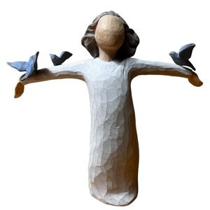 Willow Tree "Happiness" Girl With Birds On Her Arm Figurine 26130 Vtg 2004 Lordi